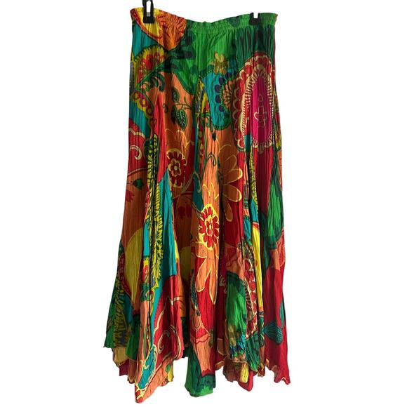Vintage Soft Surroundings‎ Women’s Size XS 100% Cotton Boho Maxi Crinkle Skirt - Picture 2 of 5